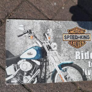 Metal sign  30 x  20 cm , Motorbike ride to live