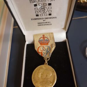 King George V + Queen Mary Coronation Medal Launceston Royalty 1911 Ribbon