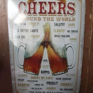 Metal Sign 30 x 20 cm Cheers