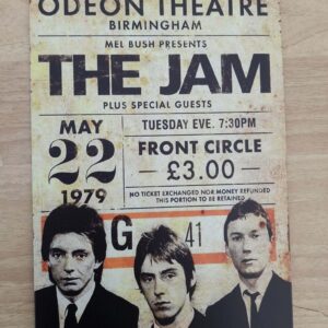 Metal sign 30 x 20 cm , The Jam 1979 Odeon Birmingham
