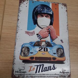 Metal sign 30 x 20 cm Amazing Le Mans , Steve Mcqueen ,  No 20 front view 