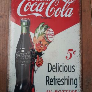 Metal sign 30 x 20 cm ,  Coca Cola 5c Delicious Refreshing