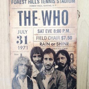 Metal sign 30 x 20 cm , The Who Forrest Hills Stadium , New York 1971