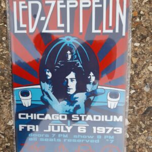 Metal sign 30 x 20 cm , Led Zeplin Chicago Stadium 1973
